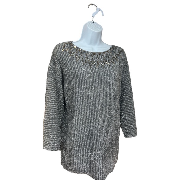 Sz Medium Ruby Rd Grey Silver Sweater NWT - Picture 4 of 8